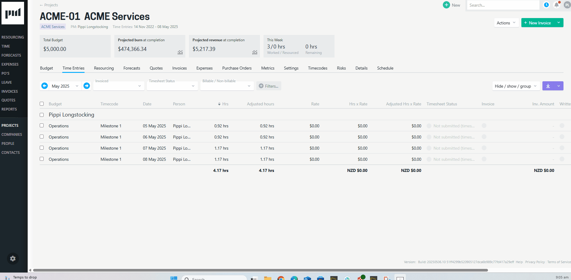 Adjust time entries in bulk per time entry hours