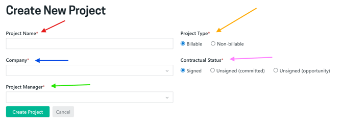 Create New Project Modal