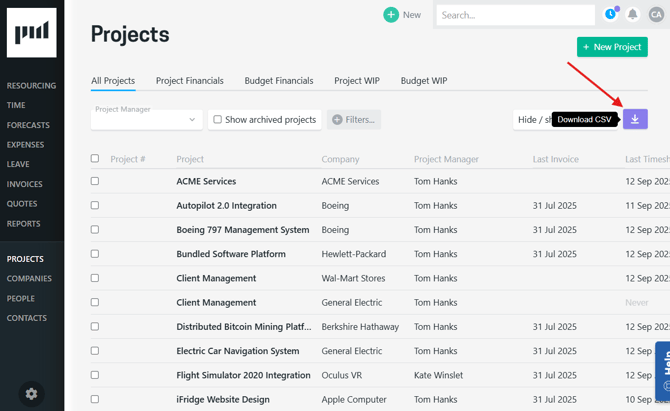 Download CSV