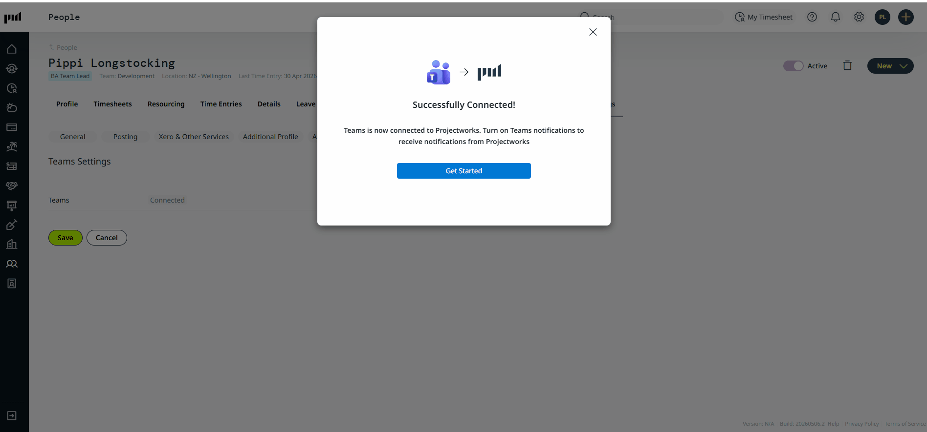 animated gif showing how to change notification settings once Teams is enabled for an individual user