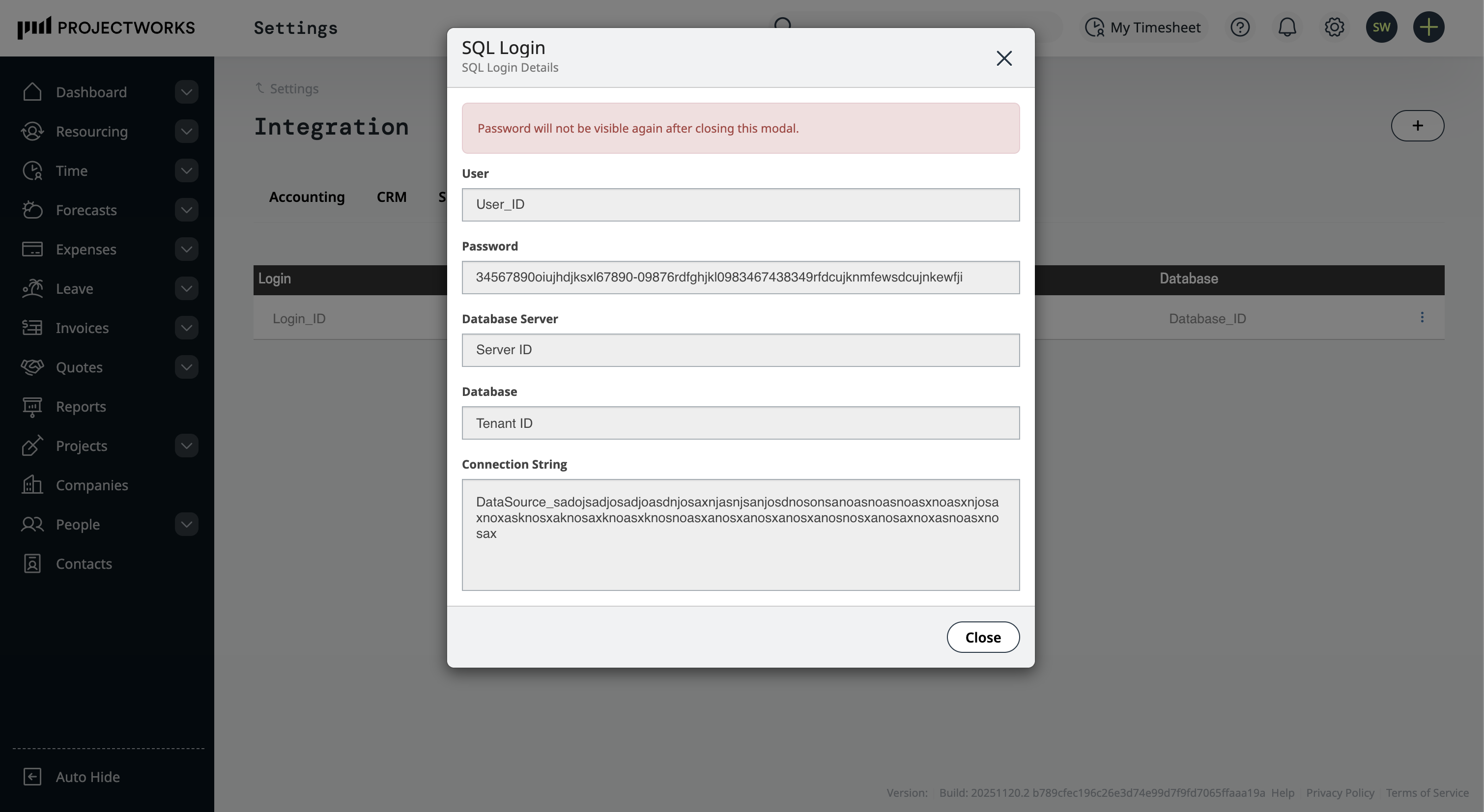 How do I connect Microsoft Power BI to Projectworks