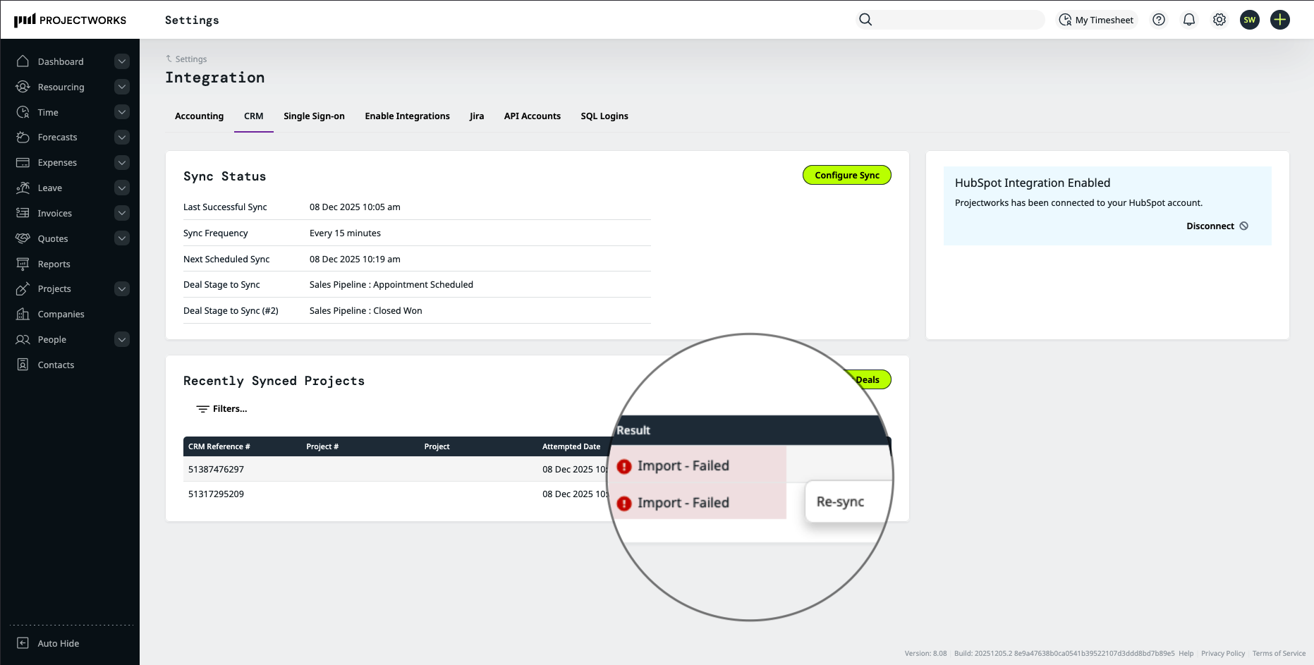 How to connect HubSpot to Projectworks
