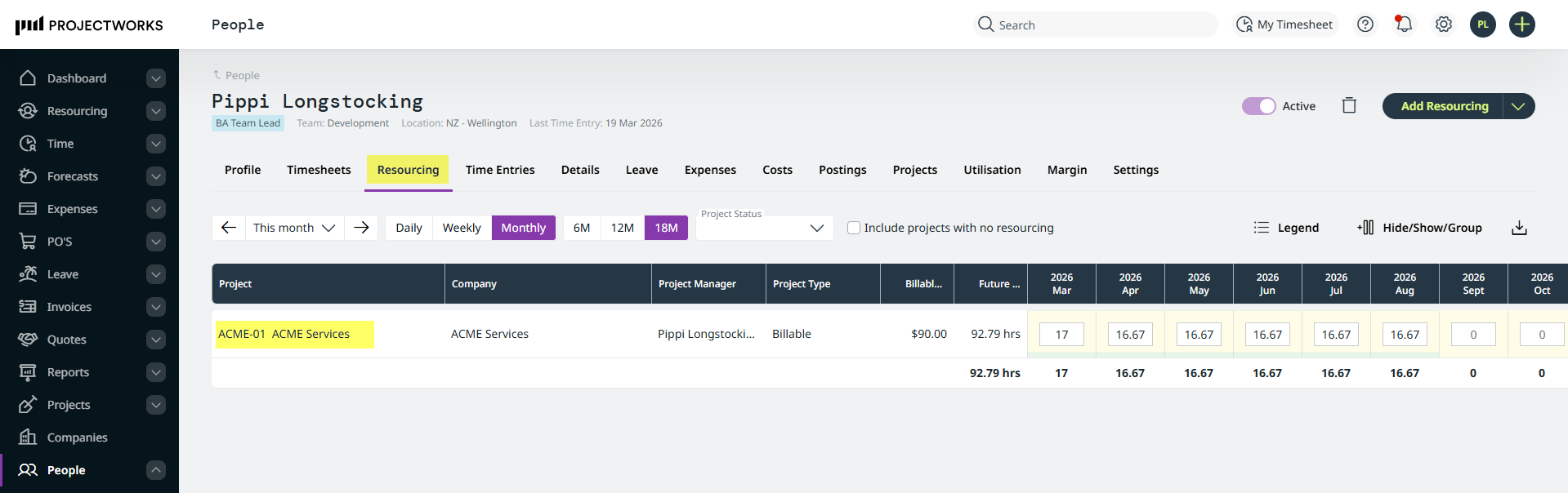 Using your timesheet