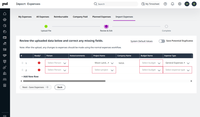 missing fields csv export