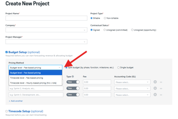 previously create new project