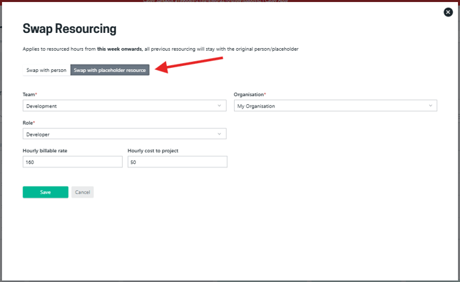 swap with a placeholder details